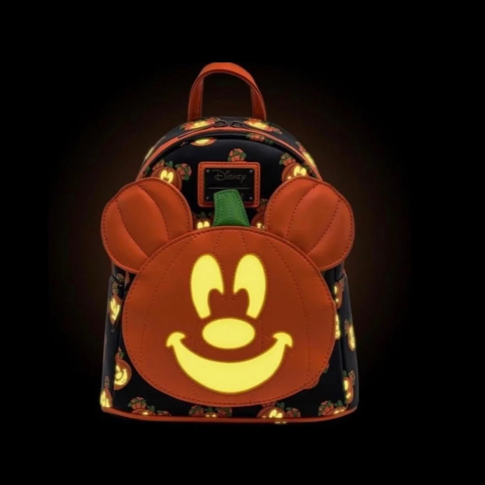 Loungefly Disney Mickey-O-Lantern Mini Backpack‎ And Pin